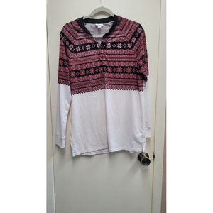 Lularoe Fairisle Winter Christmas‎ Henley Long Sleeve Shirt